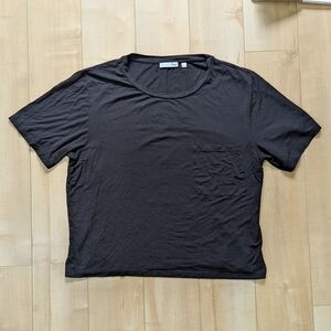 Wilfred Black Short-Sleeve Pocket Crop Top